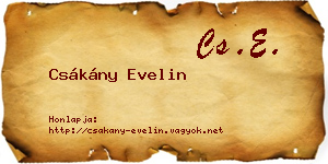 Csákány Evelin névjegykártya
